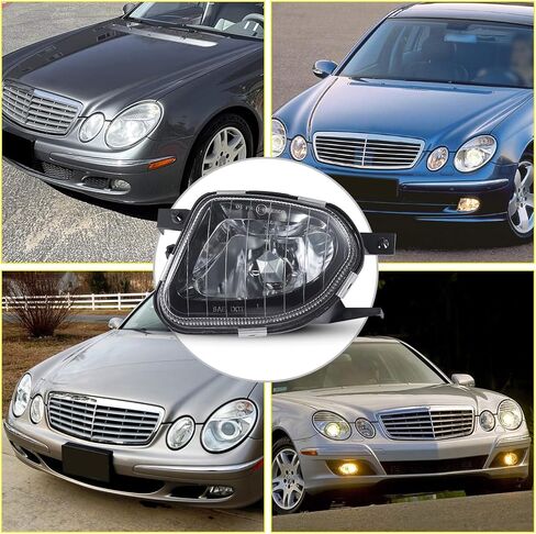 أضواء الضباب لـ Mercedes-Benz E280 E300 E320 E350 E500 E550 E55 AMG جميع التكوينات ، W211 S211 2003-2009 مصابيح الضباب 1 زوج واضح زجاجي in Kuwait
