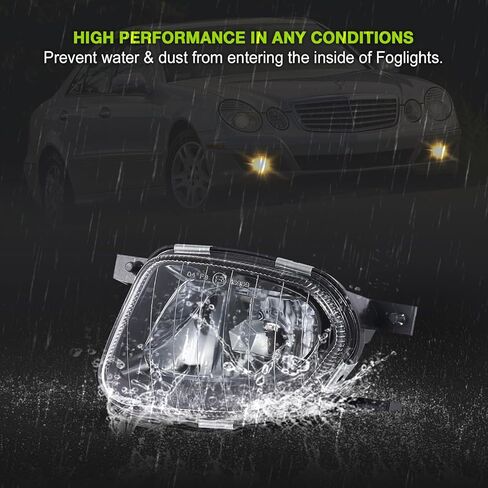 أضواء الضباب لـ Mercedes-Benz E280 E300 E320 E350 E500 E550 E55 AMG جميع التكوينات ، W211 S211 2003-2009 مصابيح الضباب 1 زوج واضح زجاجي in Kuwait
