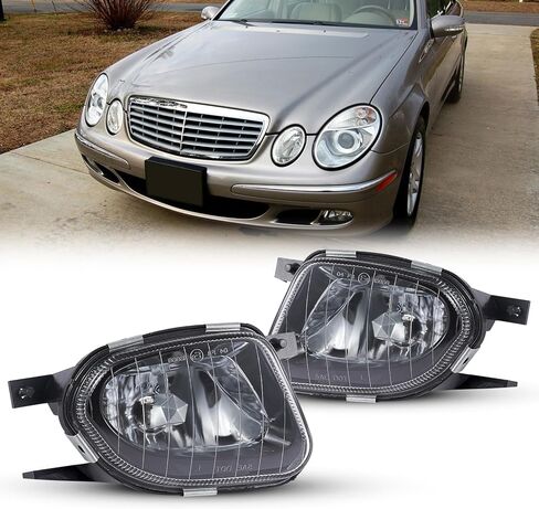 أضواء الضباب لـ Mercedes-Benz E280 E300 E320 E350 E500 E550 E55 AMG جميع التكوينات ، W211 S211 2003-2009 مصابيح الضباب 1 زوج واضح زجاجي in Kuwait