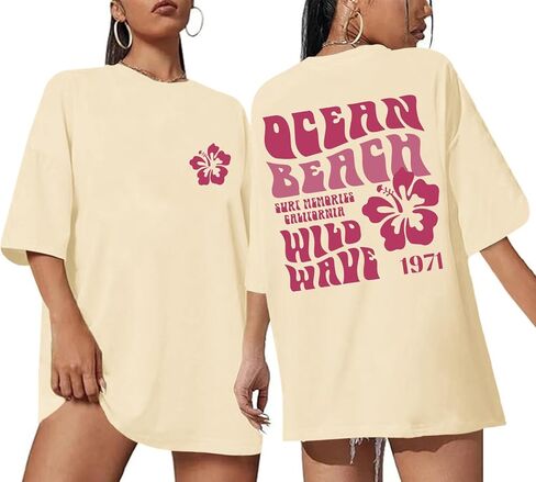 Hawaiian Shirts for Women Teen Girls Oversized Aesthetic Preppy Hibiscus Graphic Tees Beach Vacation Tshirts Tops in Kuwait