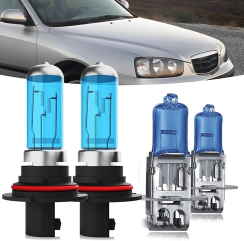 Halogen Headlights Fit for Hyundai Elantra 2007-2012 Headlight Bulbs,H1 High Beams+ H11B Low Beams+ 880/881 Fog Lights Bright Front Lights,Plug And Play,Pack of 6 in Saudi Arabia