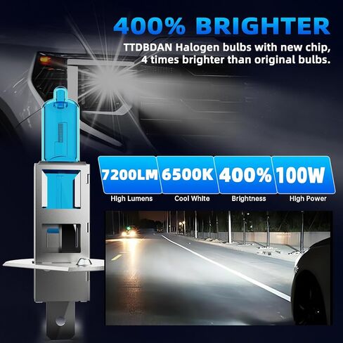 Halogen Headlights Fit for Hyundai Elantra 2007-2012 Headlight Bulbs,H1 High Beams+ H11B Low Beams+ 880/881 Fog Lights Bright Front Lights,Plug And Play,Pack of 6 in Saudi Arabia