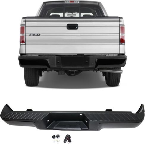 خطوة خلفية تجميع مجموعة المهد المتوافقة مع 2009-2014 Ford F-150 بيك آب truckide/fleetside نوع السرير مع ثقوب المستشعر وحزمة القطر FO1103161 9L3Z17906C-PFM أسود in Saudi Arabia