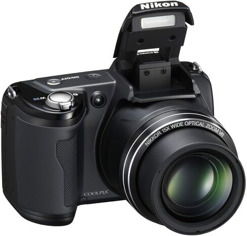 Nikon L105 12.1 ميجابكسل كاميرا رقمية مع Zoom البصرية 15x - أسود (متجدد) in Kuwait