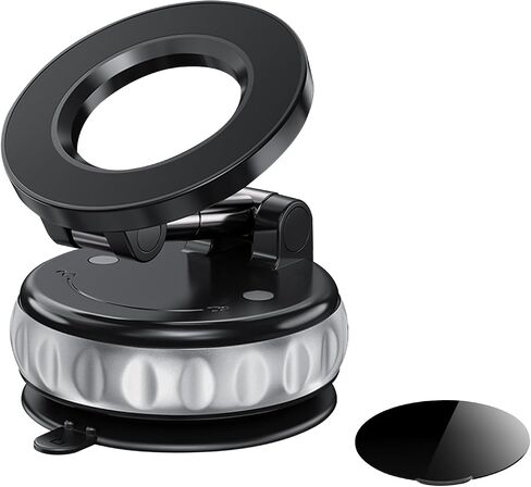 Vacuum Suction Magnetic Phone Holders for Your Car, 360° Adjustable Car Phone Holder, Suction Cup Car Phone Mount Compatible with iPhone Android and All Smartphones in Saudi Arabia