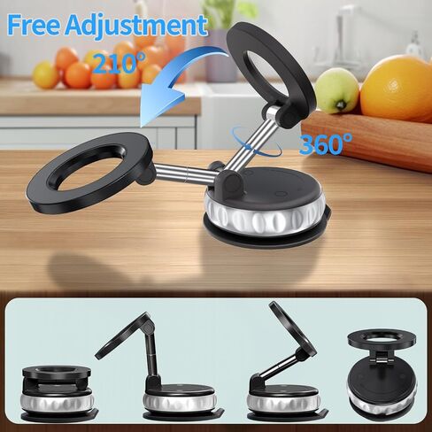 Vacuum Suction Magnetic Phone Holders for Your Car, 360° Adjustable Car Phone Holder, Suction Cup Car Phone Mount Compatible with iPhone Android and All Smartphones in Saudi Arabia