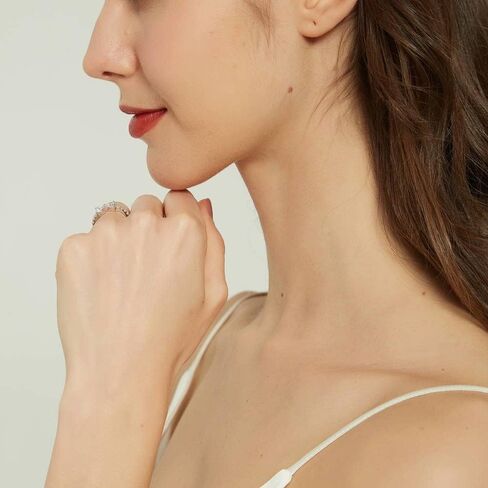Berricle Sterling Silver Heart CZ CZ خواتم وعدها ، خاتم الزركونيا القابل للتكديس 3-Stone Cubic Zirconia in Saudi Arabia