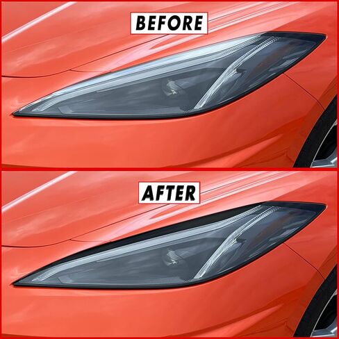 Slickmod Precut Vinyl Smoke Lint لعام 2020-2022 Chevy Corvette C8 المصباح (المصباح ، 20 ٪ دخان داكن) in Saudi Arabia