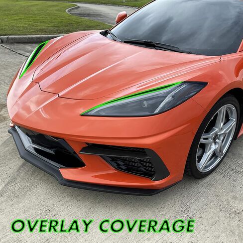 Slickmod Precut Vinyl Smoke Lint لعام 2020-2022 Chevy Corvette C8 المصباح (المصباح ، 20 ٪ دخان داكن) in Saudi Arabia
