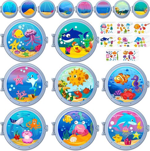 Ocean Animal Stickers Crafts for Kids - Make Your Own Under The Sea Scene Sticker Art DIY Kit for Summer Party Activities in Kuwait