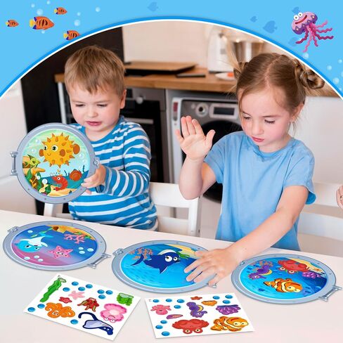 Ocean Animal Stickers Crafts for Kids - Make Your Own Under The Sea Scene Sticker Art DIY Kit for Summer Party Activities in Kuwait