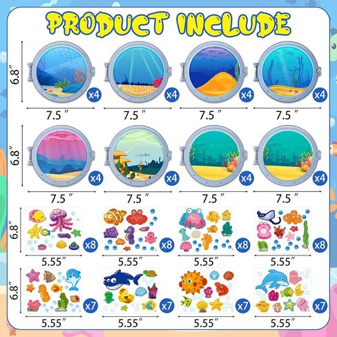 Ocean Animal Stickers Crafts for Kids - Make Your Own Under The Sea Scene Sticker Art DIY Kit for Summer Party Activities in Kuwait
