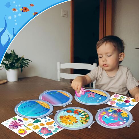Ocean Animal Stickers Crafts for Kids - Make Your Own Under The Sea Scene Sticker Art DIY Kit for Summer Party Activities in Kuwait
