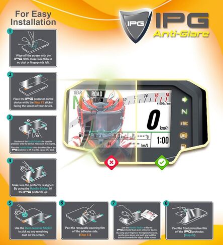 IPG Proactive Made for Kawasaki 2021-24 Z650RS / S132 N83 Dashboard 9H صلابة الشاشة واقي نانو السيراميك فائقة الاستجابة وضوح عالية مضادة لخدش Kawaz650rs in Kuwait