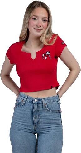 Hype & Vice Cali Tee for Women (Small) - Penn State University Tailgate Top for Women, Crop Top T-Shirt, College Shirts for Game Days - White in Saudi Arabia