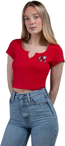 Hype & Vice Cali Tee for Women (Small) - Penn State University Tailgate Top for Women, Crop Top T-Shirt, College Shirts for Game Days - White in Saudi Arabia