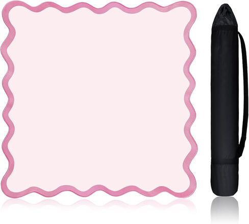 22" Mini Majiong Mat for Travel Set Cute Scalloped Small Anti Slip Noise Reduction Mahjong Accessories Gifts Domino & Tile Game Table Mat(Blue) in Kuwait