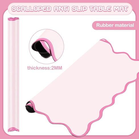 22" Mini Majiong Mat for Travel Set Cute Scalloped Small Anti Slip Noise Reduction Mahjong Accessories Gifts Domino & Tile Game Table Mat(Blue) in Kuwait