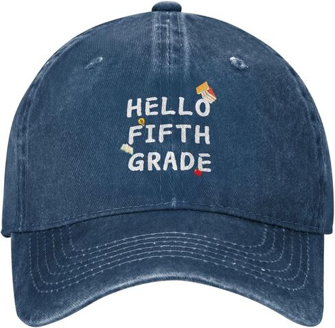 مرحبًا بالصف الخامس للمعلمين والطلاب القابل للتعديل Cowboy Baseball Cap Men Women Casual Dad Hat7 Navy Blue in Saudi Arabia