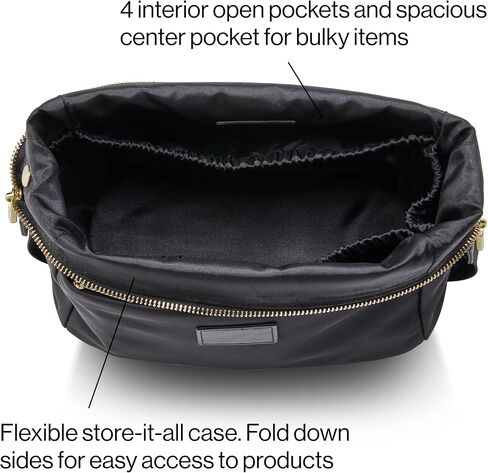 ETOILE - Jet Setter Travel Case Black Soft Flexible and Foldable Makeup Cosmetic Travel Bag in Saudi Arabia