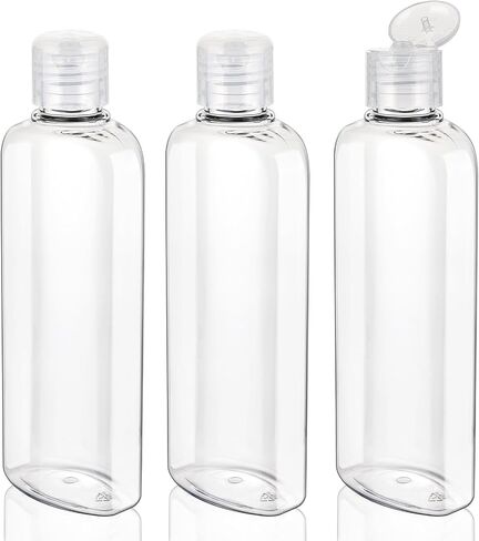 Travel Shampoo Bottles 7.7oz/220ml 3 Pack Leak Proof Plastic Squeeze Bottles with Flip Cap Travel Toiletries Empty Refillable Containers for Shampoo Conditioner Lotion in Kuwait