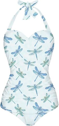 Women Tummy Control One Piece Swimsuits V Neck Push Up Bathing Suits with Supportive Cups in Saudi Arabia