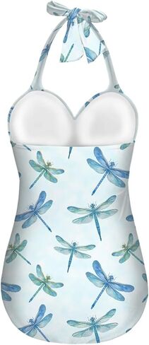 Women Tummy Control One Piece Swimsuits V Neck Push Up Bathing Suits with Supportive Cups in Saudi Arabia