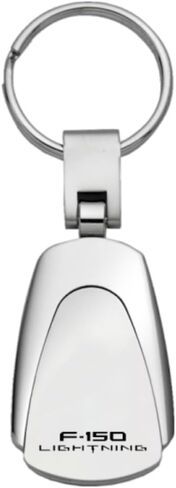 AU-TOMOTIVE GOLD INC. Officially Licensed Tear Drop Key Chain for Ford F-150 Lightning (Silver) in Saudi Arabia