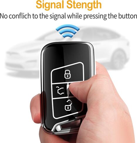 Serfera for Volkswagen Key Fob مع مجموعة مفاتيح مفتاح الحماية الكاملة للحماية الكاملة المتوافقة مع Tiguan Atlas Jetta Passat Golf Alltrack (Silver) in Saudi Arabia