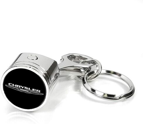 Made for Chrysler Logo Chrome Finish Engine Piston and Rod Metal Key Chain Keychain in Saudi Arabia