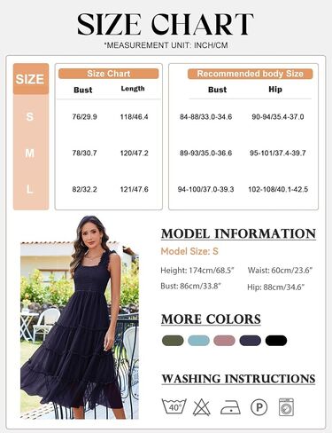 HEEKPEK Womens Summer Midi Dresses 2025 Flowy Tulle Sleeveless Smocked Square Neck Ruffle Tiered Sundress Wedding Guest Party in Kuwait
