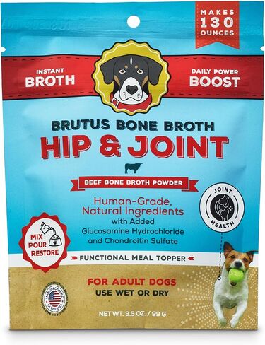 Brutus Broth Skin and Coat Meal Toppers for Dogs Mega Pack (Salmon Flavor) - Vegetable Broth Powder with Omegas 3, 6 & 9 - Dog Food Toppers for Dry Food - Makes 130oz of Liquid Bone Broth in Kuwait