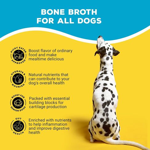 Brutus Broth Skin and Coat Meal Toppers for Dogs Mega Pack (Salmon Flavor) - Vegetable Broth Powder with Omegas 3, 6 & 9 - Dog Food Toppers for Dry Food - Makes 130oz of Liquid Bone Broth in Kuwait
