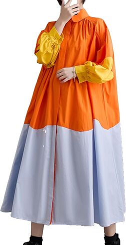زر Ellazhu Women's Down Downwork Maxi Length Lights Eversial Coll Block Dress GZ133 A in Saudi Arabia