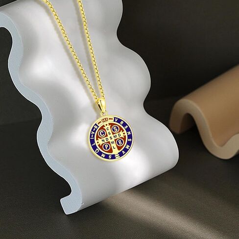 Gold St Michael/St Benedict/St Christopher/Gabriel/Pendant for Men Women ، Saint Archangel Michael Necklace Sterling Silver Form in Kuwait