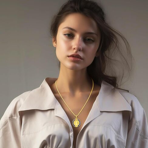 Gold St Michael/St Benedict/St Christopher/Gabriel/Pendant for Men Women ، Saint Archangel Michael Necklace Sterling Silver Form in Kuwait