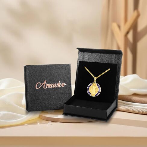 Gold St Michael/St Benedict/St Christopher/Gabriel/Pendant for Men Women ، Saint Archangel Michael Necklace Sterling Silver Form in Kuwait