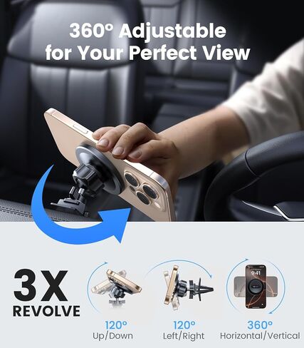 VICSEED for MagSafe Car Mount Pink– 2025 Strongest Magnetic Phone Holder for Car Vent, 360° Adjustable Study Magnet Vent Mount for iPhone 12/13/14/15/16 Series & All Phones with Metal Ring in Saudi Arabia