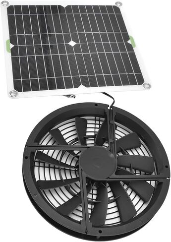 Solar Panel Fan Kit, 100W 12V 2A Solar Powered Greenhouse Fan with Solar Panel Solar Exhaust Fan Kit for Household Chicken Coop Greenhouse Shed, No Power Storage Function in Saudi Arabia