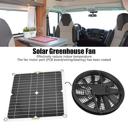 Solar Panel Fan Kit, 100W 12V 2A Solar Powered Greenhouse Fan with Solar Panel Solar Exhaust Fan Kit for Household Chicken Coop Greenhouse Shed, No Power Storage Function in Saudi Arabia