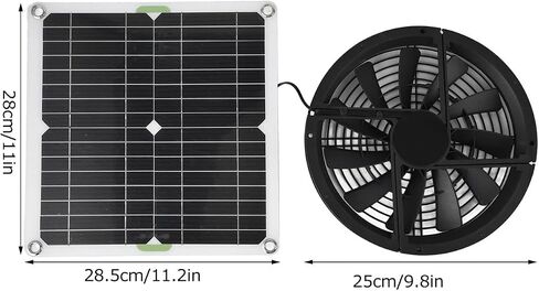 Solar Panel Fan Kit, 100W 12V 2A Solar Powered Greenhouse Fan with Solar Panel Solar Exhaust Fan Kit for Household Chicken Coop Greenhouse Shed, No Power Storage Function in Saudi Arabia