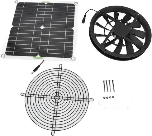 Solar Panel Fan Kit, 100W 12V 2A Solar Powered Greenhouse Fan with Solar Panel Solar Exhaust Fan Kit for Household Chicken Coop Greenhouse Shed, No Power Storage Function in Saudi Arabia