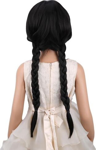 Kids Ginger Braid Wig Girls Orange Wig with 2 Pigtails Child Long Auburn Braided Wigs Halloween Cosplay Wigs for Kids in Saudi Arabia