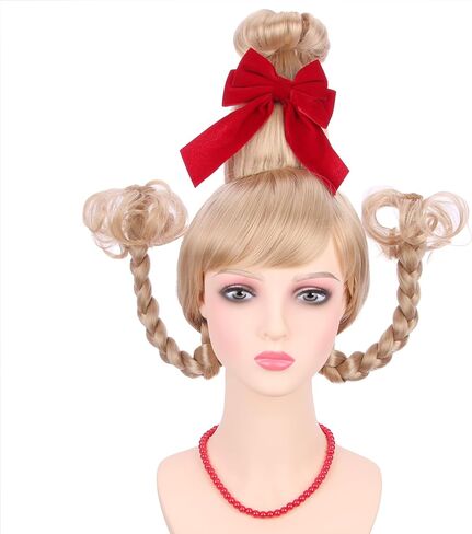 Kids Ginger Braid Wig Girls Orange Wig with 2 Pigtails Child Long Auburn Braided Wigs Halloween Cosplay Wigs for Kids in Saudi Arabia