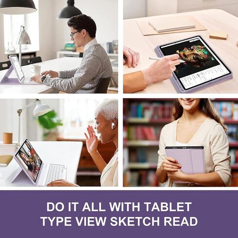 Galaxy Tab S9 Plus Case with Keyboard 12.4 Inch 2023, Magnetic Detachable Bluetooth Keyboard, Smart Folio Cover with S Pen Holder for Samsung Galaxy Tab S7 FE/S8 Plus Keyboard Case, Rechargeable in Saudi Arabia