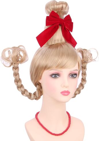 Kids Ginger Braid Wig Girls Orange Wig with 2 Pigtails Child Long Auburn Braided Wigs Halloween Cosplay Wigs for Kids in Saudi Arabia