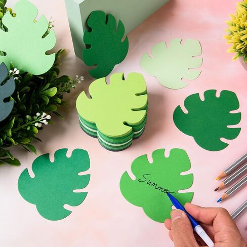 MixTeach 200 Pcs Paper Leaf Cutouts Assorted Green Color Leaf Cut Outs 4 Inch Paper Leaves Shapes Die Cut Spring Summer Classroom Decor for Bulletin Board DIY Craft Project Party Wall Decoration in Saudi Arabia