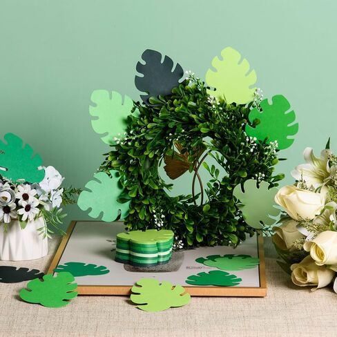MixTeach 200 Pcs Paper Leaf Cutouts Assorted Green Color Leaf Cut Outs 4 Inch Paper Leaves Shapes Die Cut Spring Summer Classroom Decor for Bulletin Board DIY Craft Project Party Wall Decoration in Saudi Arabia