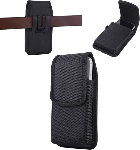 حافظة Universal مع حزام حلقات حلقات Phone Case Pouch with Card Slot Slot Pen Nylon لـ Samsung Galaxy Z Flip 5/4/3 Case Motorola Razr Plus Moto Razr+ 2023 Galaxy Z Flip 5/4/3/2 (Nylon Black ، XS) in Kuwait