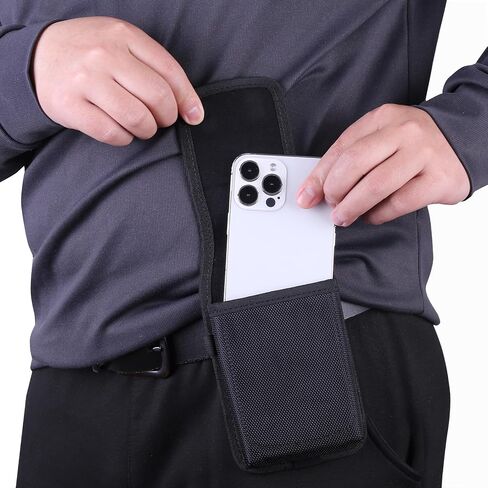 حافظة Universal مع حزام حلقات حلقات Phone Case Pouch with Card Slot Slot Pen Nylon لـ Samsung Galaxy Z Flip 5/4/3 Case Motorola Razr Plus Moto Razr+ 2023 Galaxy Z Flip 5/4/3/2 (Nylon Black ، XS) in Kuwait